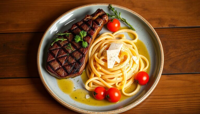 steak and pasta